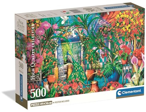 Clementoni Puzzle HQ Collection - The Greenhouse Caretakers 500 Stücke | Compact box - Puzzle für Erwachsene 14 - 99 Jahre, Geschenk für Mann und Frau, Made in Italy, 35579