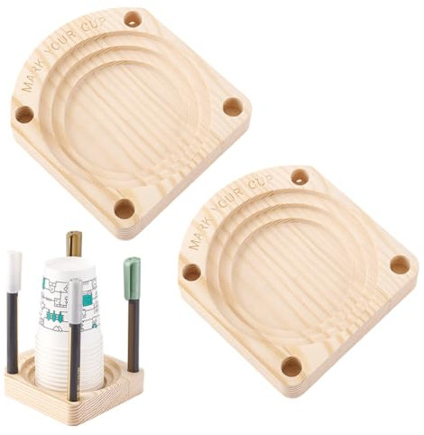 PH PandaHall 2pz Porta Bicchieri con Slot per Pennarello Organizzatore di Bicchieri in Legno, Distributore di Bicchieri in Plastica/Carta per Feste di Matrimonio Graduazione Cucine