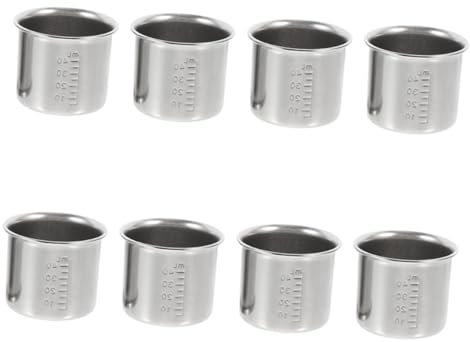 Garneck 8 Piezas Taza De Medicina Hospitalaria Taza De Medida De Escala Vaso Medidor a Escala De Laboratorio Taza Medidora De Medicamentos Vaso Medidor De Escala Silver Acero Inoxidable