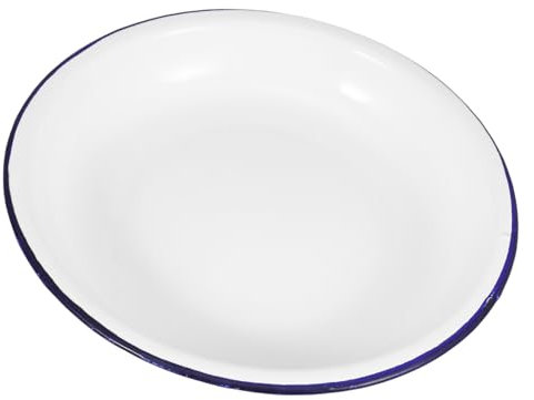 Alipis Enamel Plate Deep Vintage Unbreakable Dinnerware Salad Serving Tray for Soups Snacks Bowls Cooking Dining