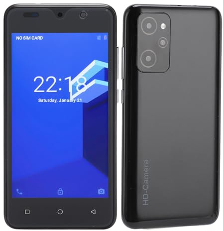 Cuifati 5 Tum Smartphone med 1440 X 3040 Upplösning, 4 GB RAM 32 GB ROM, Ansiktsigenkänning, 8MP -kamera, för 12 med HD -skärm, MT6580M -processor (Svart)