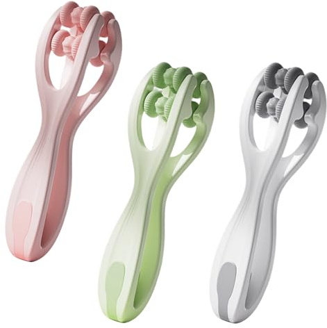 3 Stück Double Roller Finger Massage Hand und Fingermassagegerät mit Griff Körper Akupressur Massagerollen Selbstmassagerolle