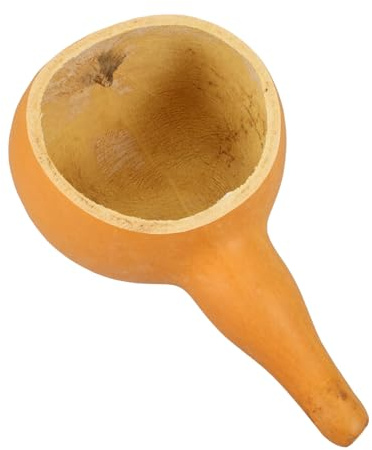 IMIKEYA Cazo de Agua de Calabaza Natural Diseño Profundo y Capacidad Amplia Cucharón de Resistente para Baño Spa y Jardín Longitud Uso Versátil para Ducha y Lavado