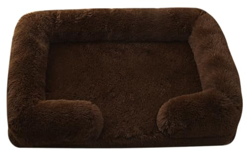 HotYou Panier pour Chien Orthopédique,Coussin Dehoussable, Peluche,Canapé Lavable de Chat, Antidérapant, Lit de Chien avec Doublure Imperméable,Café 1,S 40 * 35 CM（<5KG）