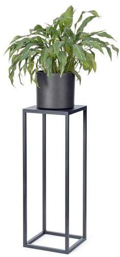 LAMO Manufaktur Portafiori in metallo antracite 68 cm | Porta vasi da interno design moderno da soggiorno, camera da letto | Grande supporto per piante nuziali, tavolino di sculture, decorazioni casa