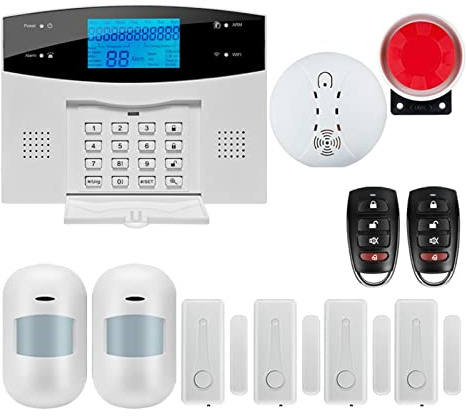 Alarmas para Casa, Tuya Smart Wifi gsm Sistema de alarma de seguridad Rebar el detector de movimiento de movimiento Sensor de ventana de la puerta de humo