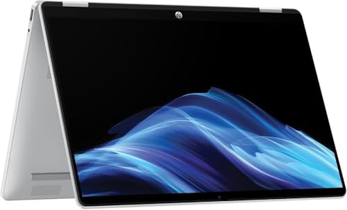 HP OmniBook 5 Flip 2-in-1 - Computer portatile Full HD+ touch-screen da 14, Intel Core 5 120U, Intel Graphics, Copilot, webcam, argento, 16 GB di RAM DDR5, SSD da 512 GB, Windows 11 Home, pacchetto