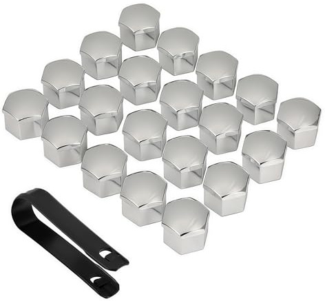 DASHENGKUI 20 Pack 17mm Hexagonal Wheel Nut Covers Universal Lug Bolt Caps with Removal Tool Durable PA Plastic Hub Trim Covers for Most Car Models Black Automotive Exterior Accessories