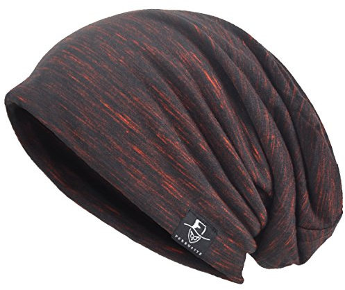VECRY Herren Slouch Hollow Mütze Thin Sommer Cap Strickmützen Beanie Skullcap (Multi-Rotwein)