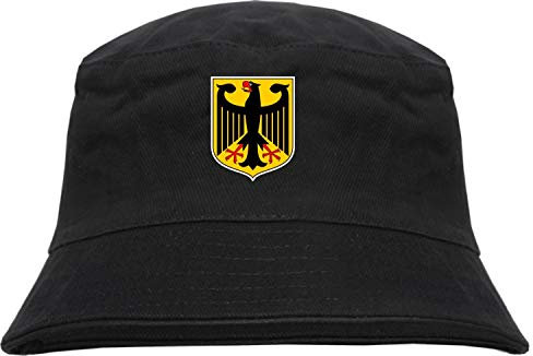 HB_Druck Deutschland Wappen Fischerhut - Bucket Hat S/M Schwarz