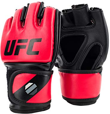UFC MMA Gloves | Training Gloves for Sparring, Grappling, Mitts & Punching Bag | Beginner to Intermediate | Secure Fit for Men & Women | Red, Large/X-Large