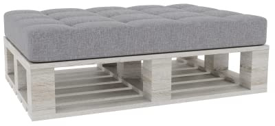 Gutekissen® Palettenkissen Gesteppte Kissen mit Knöpfen, Palettenauflagen Sitzkissen Rückenlehne Gesteppt PFG (Sitzkissen 120x50, Grau)