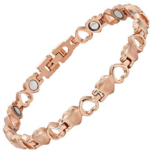 Magnetarmband med kopparhjärtan – 18,5 cm