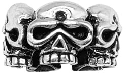 81stgeneration 925 Sterling Silver Skull Hair Tube Bead Unisex – Gothic Halloween Braid and Beard Accessory – Skeleton Dreadlock Beads - Pagan Cylinder Charms - Viking Hair Jewellery