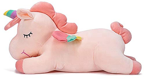 hitoshe Unicorn Stuffed Animal, Soft Unicorn Plush Hugging Pillow Toy Gifts for Kids (Pink, 23.6 in)