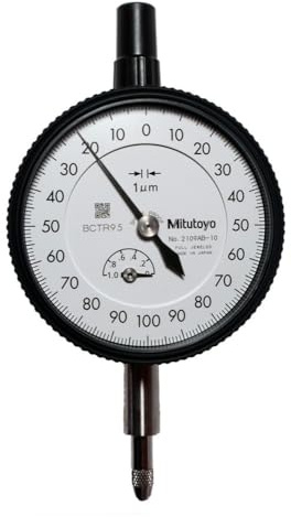Mitutoyo Messuhr, flacher Abschlussdeckel, ISO Ausführung, Edelsteingelagert, Stoßgeschützt, 1 mm, 0,001 mm | 0,001 mm, stoßgeschützt, beidseitige Anzeige, flache Rückplatte