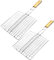 PRETYZOOM 2 Stücke Grill Edelstahl Fischbräter BBQ Grillkorb Grillrost Fischhalter Fisch Grillhalter Grillwender Fischgriller Gemüsehalter Backofenrost für Gemüse Steak Garnelen Brot