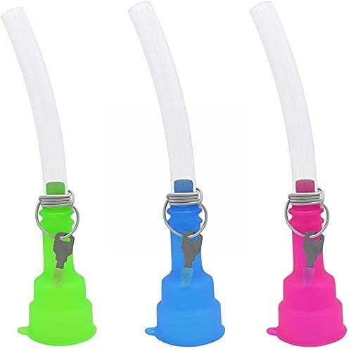 Can Beer Snorkel Funnel Drinking Straw, for your vacation, music festival, camping, bachelor parties and more, Disassembles to fit in your pocket (Pink)