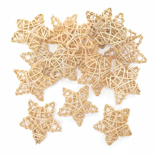 Baker Ross FC218 natürliche Rattan-Sterne, natürliches Bastelzubehör für Kinder, alternative Bastelmaterialien zum Dekorieren von Kunst- und Bastelprojekten, Packung mit 15 Stück