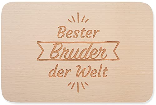 JUNIWORDS Frühstücksbrettchen, Bester Bruder der Welt (1002528), Holzbrett Frühstücksbrett Holzbrettchen