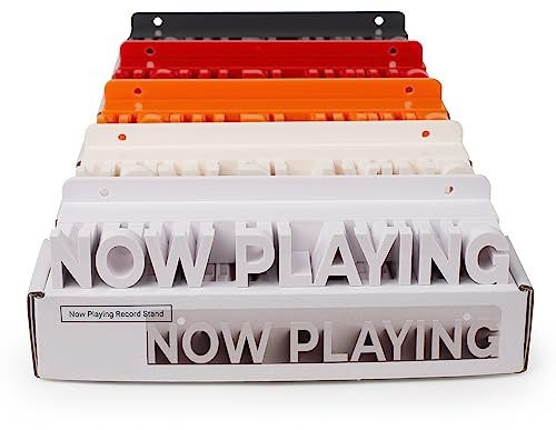 Noahrk Now Playing Vinyl Record Stand Wall Holder, 3 Level Vinyl Record Display, ABS Plastic, White