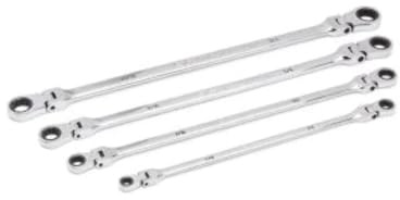 GEARWRENCH 4 Piece 90-Tooth 12 Point SAE Gearbox Double Flex Ratcheting Wrench Set | 86831