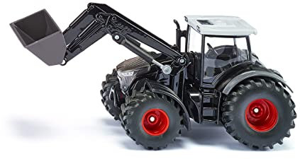 Siku 1990, Fendt 942 Vario mit Frontlader, Spielzeug-Traktor, 1:50, Metall/Kunststoff, Schwarz, Bewegliche Schaufel und Frontlader, Heck- und Frontkupplung