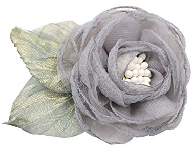 KABELIF Damen Brosche mit Blume Anstecknadel flower Boutonniere Dekoration zum Hochzeit Bankett Party (Grau)