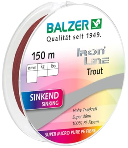 Balzer Ironline Trout sinkend 0,06mm 4,1kg - 150m Geflechtschnur