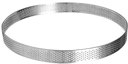 Cercle à tarte circulaire en acier inoxydable - Perforation pour tarte aux fruits, quiche, gâteau, mousse - 1 pièce - 20 cm