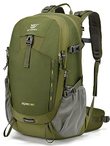 SKYSPER Wanderrucksack 30L Trekkingrucksack Wasserfest mit Rückenbelüftung und Netzrücken Tagesausflüge mit Hüftgurt für Outdoor Daypack