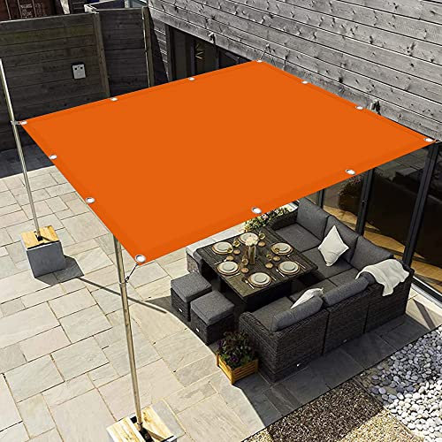 Rechteckig Sonnensegel 4 x 4 m Beschattung UV Schutz Terrassenüberdachung Tear Resistant für Terrasse Balkon Garten, Orange