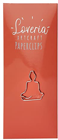 Loveria Büroklammer mit Motiv - Buddha sitzend, 15 Stück | Elegante Silber Glanzklammern | Hochwertiges Yoga Zubehör | Paper Clips für Papier, Büro, Briefe