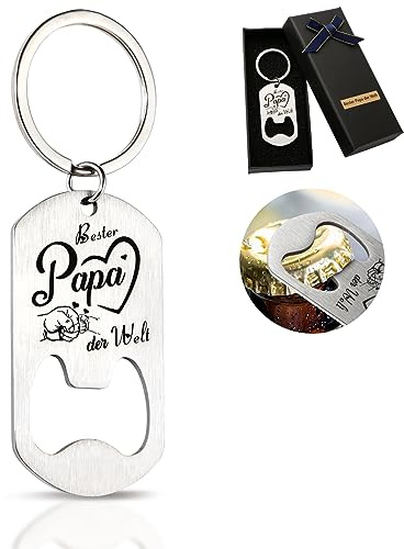 LILABIENE Flaschenöffner Papa Schlüsselanhänger Vatertagsgeschenk für Bester Papa der Welt Fäuste