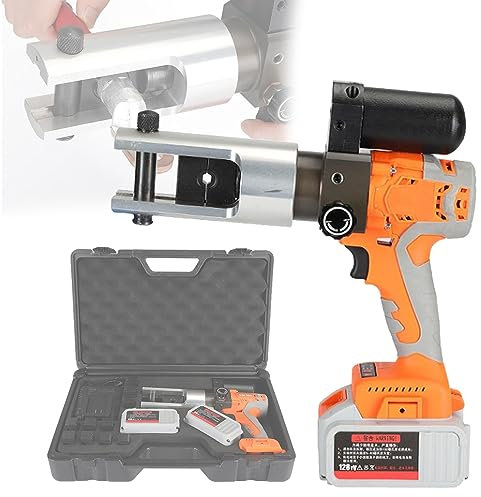 DOZPAL Pinza crimpatrice idraulica 16-300 mm², Pinza Crimpatrice Elettrica Idraulica Batteria con 2 Batterie, 11 Fustelle, per capicorda in Rame e Alluminio