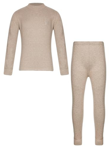 ranrann Barn pojke flicka termisk set varm vinter bodysuit underkläder och byxor elastisk midja pyjamas 2–16 år, kaffe, 11-12 ans