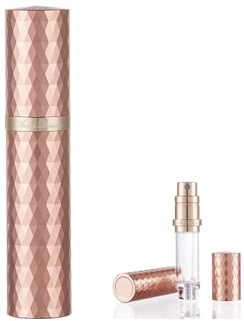 AricizBeauty Travel Mini Refillable Fragrance Perfume Atomizer 0.17fl.oz/5ml. Cologne Pocket Recyclable Portable Sprayer Bottle for perfume. Scent Pump Case Dispenser for Men and Women