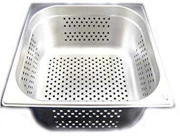 AcMax Récipient gastronorme GN 2/3 - En acier inoxydable - 9,5 l - Profondeur : 150 mm - Perforé