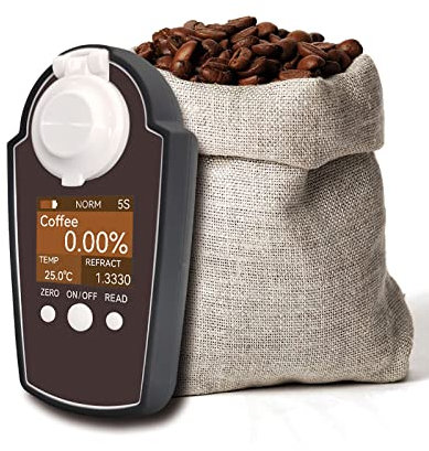 STMKB Kaffeekonzentrationsmesser, 0-25% Kaffeereinheitsmesser TDS-Erkennungsinstrument Mit Farbdisplay Und Infrarot-Temperaturkompensation, 3-Sekunden-Erkennung, Genauigkeit 0,15%