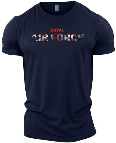 GYMTIER Royal Air Force UK Flag - Men's Gym T-Shirt - Bodybuilding Workout Top