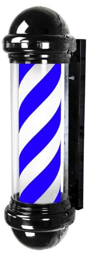 YIQIYOU Poste de Barbero Rojo Azul Giratorio Barber Pole, Montaje en Pared Luz giratoria de peluquería LED Barber Sign Rotary Illuminating Pole - 75x30x21cm(Colorear:A4)