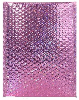 LuftpolsterumschläGe 10PCS Holographische Metallic Blase Mailer Laser Geschenk Taschen Glamour Bunte Folie Blase Umschläge Gepolsterte Versand Mailing Umschlag Versandtaschen Luftpolster(Color:Rose La