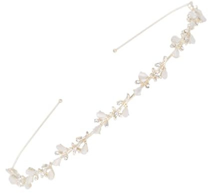 WBZOWRB 1 Stück Haarreif Hochzeit Mit Strasssteine, Haarband Hochzeit, Braut Haarschmuck Diadem Mädchen Stirnband Kronen, Mittelalter Kopfschmuck, Feen Kopfschmuck, Kommunion Konfirmation Haarschmuck
