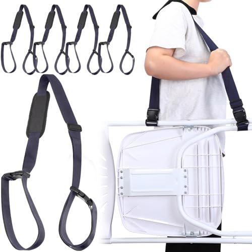 Sanwuta 5 Pack Beach Chair Carrying Strap, Adjustable Shoulder Strap for Portable Chair Carrier for Camping Picnics Yaga Mat(Navy Blue)
