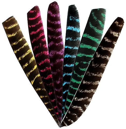 BEARPAW PRODUCTS Federn | RW Volle Länge Naturgestreift | Naturfedern | Bogenschießen | Pfeile | Pfeilbau | Bogensport | 50 Federn |