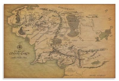 - MIDDLE EARTH MAP Wall Art Poster Scroll Canvas Painting Picture Living Room Decor Home 20x30inch(50x75cm)