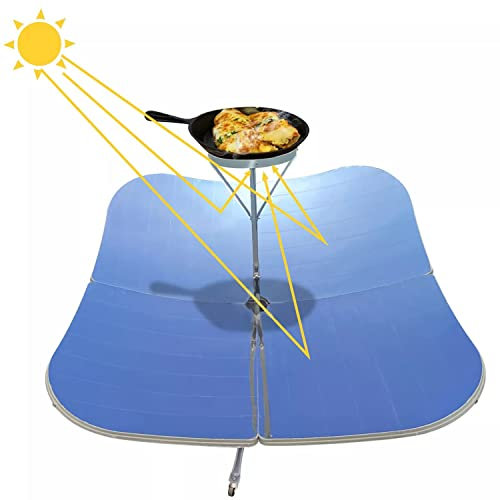 LZDOYY Fornello Solare Portatile, 1800W Diametro 1,5m Forno Solare da Campeggio per Esterni per Riscaldamento Solare, Educazione Visiva o Concentratore Solare Fai-da-Te Diametro 59''