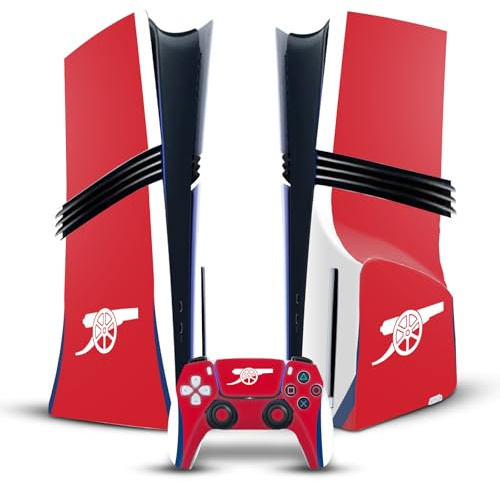 Head Case Designs Officially Licensed Arsenal FC Home 2024/25 Kit Vinyl Sticker Gaming Skin Decal Cover Compatible With Sony PlayStation 5 PS5 Pro Disc Edition Console & DualSense Controller