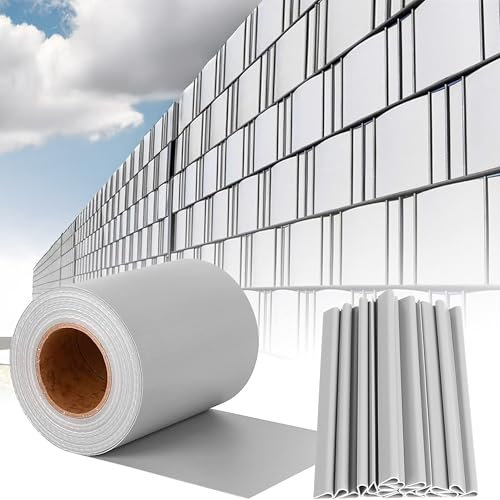 FERRAMENTA BONIFAZIO Rete Telo Frangivista in PVC per Recinzione da Giardino Colore Grigio da - 450 g/m² - 35m x 19cm - Strisce di Fissaggio Stuoia Oscuranti 100% Privacy per Rete a Doppia Sbarra