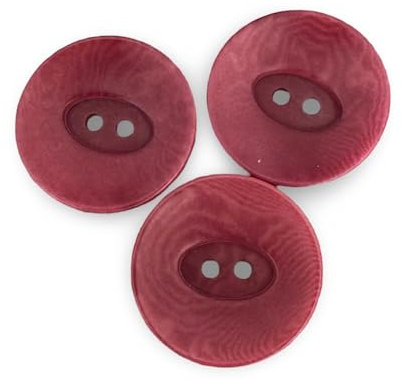 10 Stück echte Steinnuss Knöpfe beere rot 2 Loch in 20 mm oder 22 mm (22mm)